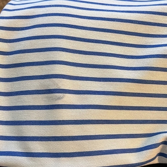 Madewell horizontal blue ivory stripes v neck relaxed dress Sz M - Picture 9 of 11